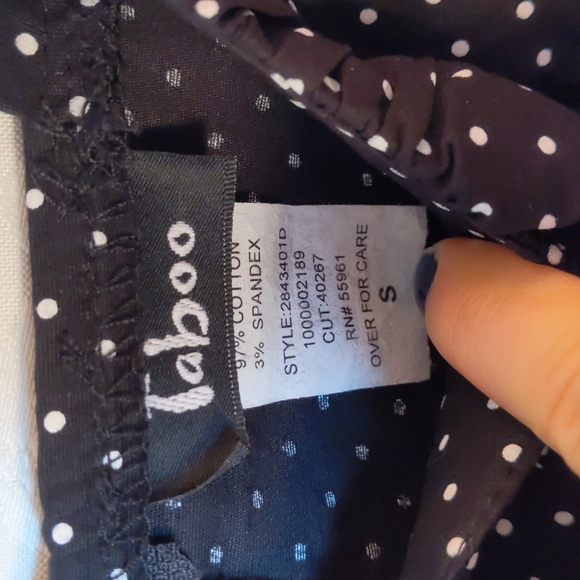 Black and white polka dot pencil skirt dress size small pinup classic style 00s - Picture 4 of 6